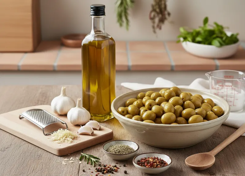 مواد لازم برای تهیه زیتون گریل شده