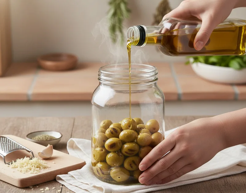 مرینیت کردن زیتون کبابی